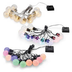 Guirlande lumineuse festive, boules blanches