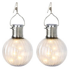 Solar LED Glühbirnen, 2er-Set, Wellen, Weiß