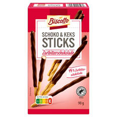 Schoko & Keks Sticks 90 g, Zartbitterschokolade