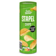 Stapelchips 175 g, Sour Cream und Zwiebel