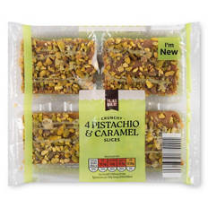 Pistachio Caramel Cake Slices
