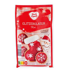 Glitzerglasur, Rot