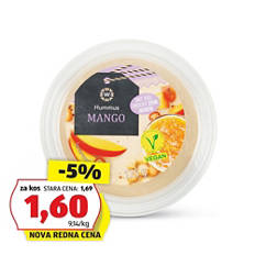 Humus s sadjem in zelenjavo, mango