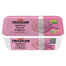 Eisschale Tricolor 1 l, Himbeer-Zitrone-Erdbeere