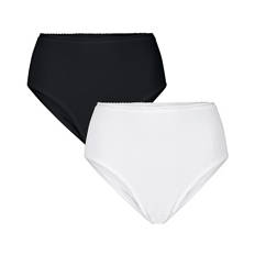 Damen Unterwäsche, Weiß/Schwarz, Hohe Taille, S 36/38