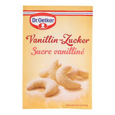 Ingrédients pour la pâtisserie, sucre vanilliné