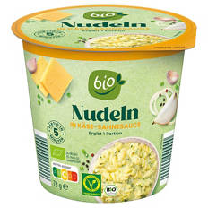 Bio-Bechergerichte 73 g, Nudeln Käse-Sahne
