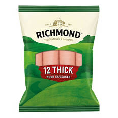 12 Richmond Thick Pork Sausages