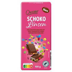 Gefüllte Schokoladentafeln 100 g, Schoko-Linsen