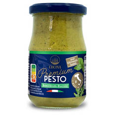 Premium Pesto 190 g, Basilikum-Rucola