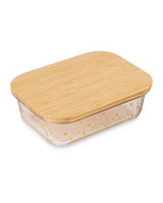 Glass Bowl with Bamboo Lid Medium