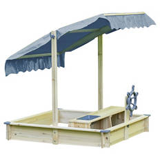 Holz-Sandkasten mit Dach