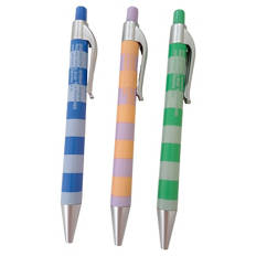 Penna a sfera, a righe, inchiostro blu