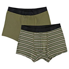 Herren Retropants 2er-Pack, Grün/Streifen, M