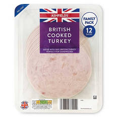 British Cooked Turkey Family Pack 12 Slices