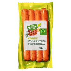 Veggie Grillwürste 190 g, Käsekrainer
