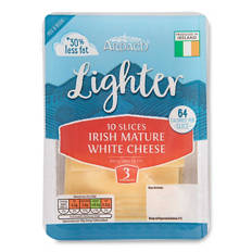 Lighter Irish Mature White Cheese Slices 10 Pack