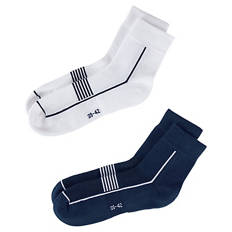 Damen und Herren Socken, 2er-Pack, Ankle, Marine/Weiß, 35/38