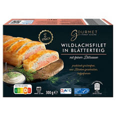 Wildlachsfilet in Blätterteig 300 g, Dill