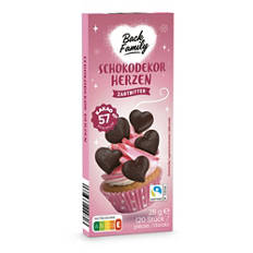 Décorations en chocolat, cœurs