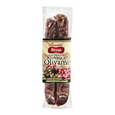 Istrska suha domača klobasa, z olivami