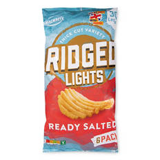 Ready Salted Ridged Lights Crisps 6 Pack
