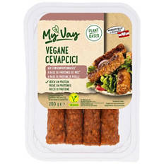 Assortiment végan, cevapcici