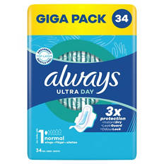 Ultra Binden Gigapack 34 Stück, Normal Flügel