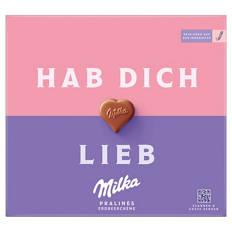Pralinen 110 g, I love Milka - Erdbeere