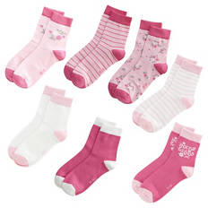 Kinder Socken 7er-Pack, Pink, 23/26