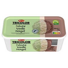 Eisschale Tricolor 1 l, Pistazie-Vanille-Nougat