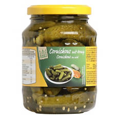 Cornichons fins, miel