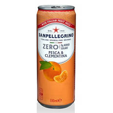 Szénsavas üdítőital, őszbarack-mandarin zero, 0,33 l