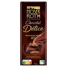 Gefüllte Schokolade 150 g, Zartbitter 85 % Kakao