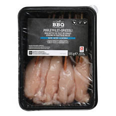 Brochettes de filet de poulet, nature