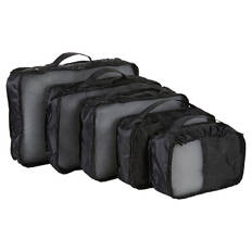 Reise-Packtaschen-Set, Beutelset, Schwarz