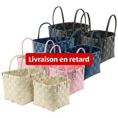 Paniers en osier, 2 pièces, noir