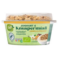Bio Joghurt & Knuspermüsli 150 g, Vanille und Schoko