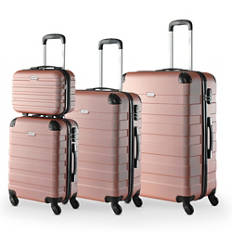 Hartschalenkoffer-Set Essential + Beautycase, 4-teilig Rose