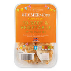 Beef & Vegetable Mini Pasties 10 Pack