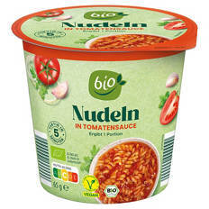 Bio-Bechergerichte 65 g, Nudeln-Tomatensauce