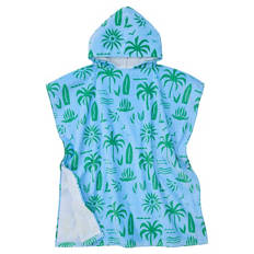 Kinder Badetuch oder Poncho, Poncho, Blau, 66 x 75cm
