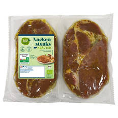 Bio-Schweine Nackensteaks 330 g, Kräuter