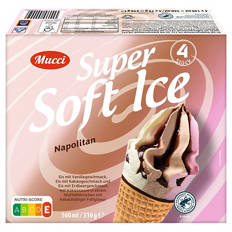 Super Soft Eis Waffelhörnchen 560 ml, Tricolore