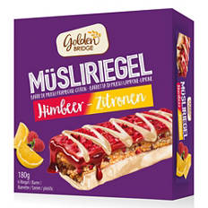 Müzliszelet, málnás-citromos, 6 szelet