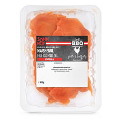 BBQ Hühnerfiletschnitzel mariniert, Paprika