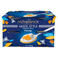 Greek Style Joghurt, 4x100 g, Honig