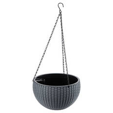 Kunststoff Hängetopf, Dunkelgrau