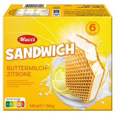 Buttermilch Eis Sandwich 540 ml, Zitrone