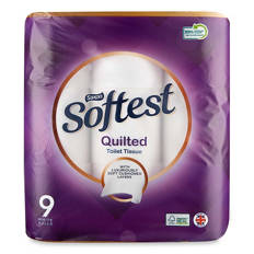 Quilted 3 Ply Toilet Tissue 9 Pack